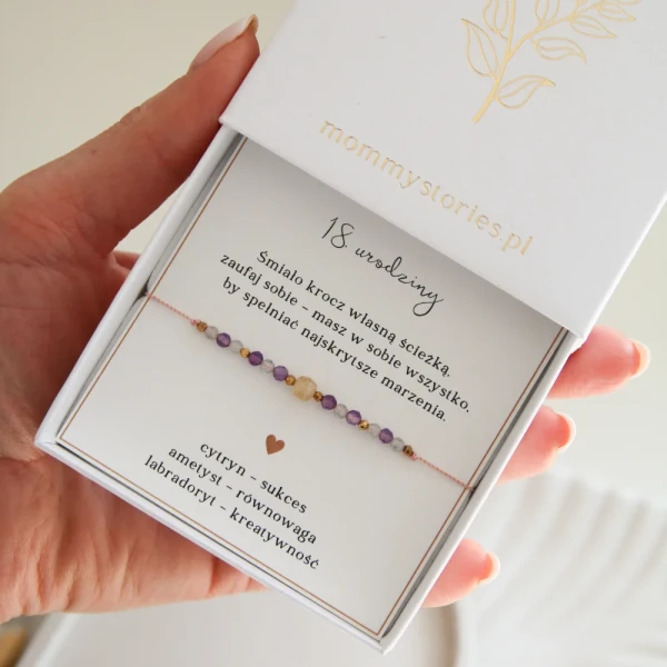 Bransoletka na 18 urodziny - z cytrynem, ametystem i labradorytem
